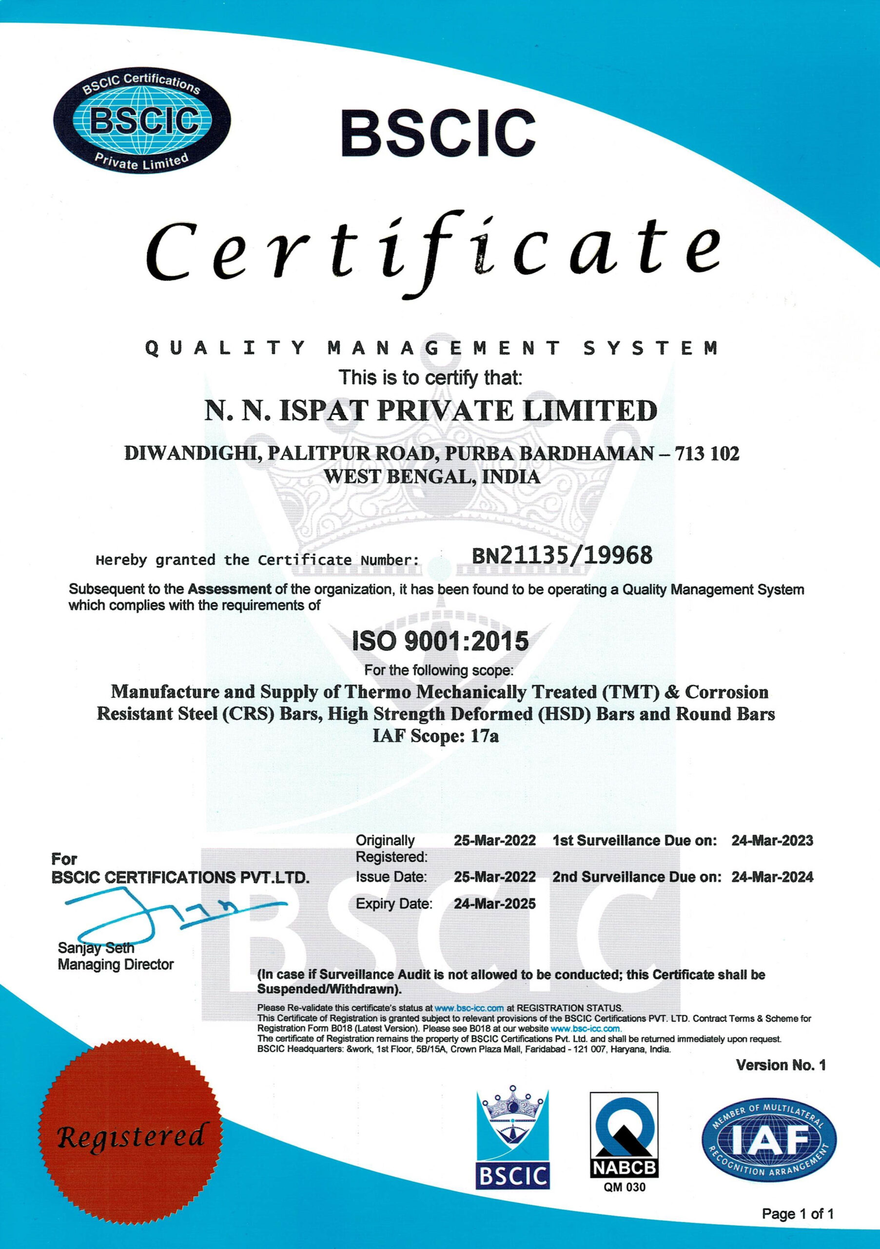 BN21135-N.N | AIC Certification